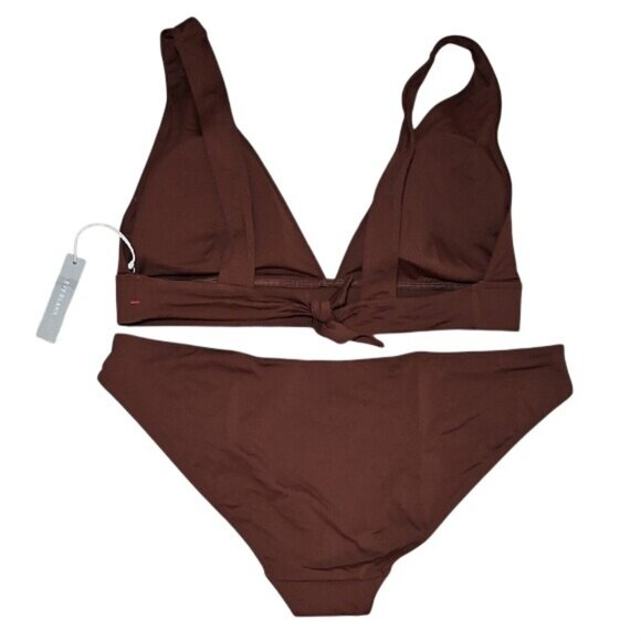 Everlane ReNew Chocolate Brown Bikini Swimsuit Set XXL New Beach Vacation - Picture 6 of 8